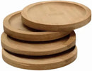 Kit Com 6 Porta Copos De Bambu Natural Redondos Descanso De Copo Premium