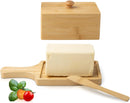 Manteiga de bambu com tampa – Suporte de manteiga grande feito de bambu de grau alimentício – comporta até 113 g de sua manteiga favorita – Guarda manteiga ideal para armazenamento e servir – Fácil de