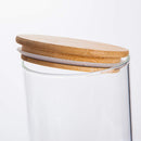 Conjunto de potes de vidro herméticos com tampas de bambu, recipientes de armazenamento de alimentos de vidro – Conjunto de 5 potes de cozinha para açúcar, doces, biscoitos, arroz e potes de
