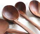 FJNATINH Espátula wok grande de madeira, 33 cm de teca natural, cabo longo, revestido, resina natural, feita à mão para panelas antiaderentes