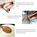 FJNATINH Espátula wok grande de madeira, 33 cm de teca natural, cabo longo, revestido, resina natural, feita à mão para panelas antiaderentes