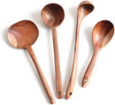 FJNATINH Espátula wok grande de madeira, 33 cm de teca natural, cabo longo, revestido, resina natural, feita à mão para panelas antiaderentes