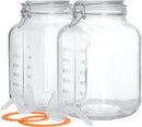Frascos de vidro para alimentos com tampas, recipientes de armazenamento de vidro de 900 ml com tampas herméticas de bambu, conjunto de 4 recipientes de vidro redondos, organizadores de despensa e