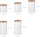 Conjunto de potes de vidro herméticos com tampas de bambu, recipientes de armazenamento de alimentos de vidro – Conjunto de 5 potes de cozinha para açúcar, doces, biscoitos, arroz e potes de