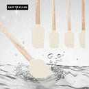 Ptanexx Wooden Handle Silicone Spatula Set 5 Piece, Batter Mixing Spatula, Spatula for Cooking, Jars, Baking, Mixing, Frosting