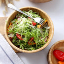 Lawei Conjunto de 4 tigelas de salada de bambu – 18 x 5,6 cm, tigelas individuais de refeição frutas, salada, massa, cereal, arroz e lanches