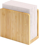 MaxGear Porta-guardanapos de bambu para mesas, dispensador de lenços de mesa independente de madeira para cozinha, sala de jantar, festa, ao ar livre, comporta guardanapos de 14 x 14 cm ou maiores