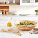 Lipper International Tigela de salada de madeira de bambu, pequena, 18 cm de diâmetro x 5,7 cm de altura, tigela única