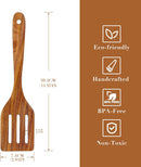 FJNATINH Espátula wok grande de madeira, 33 cm de teca natural, cabo longo, revestido, resina natural, feita à mão para panelas antiaderentes