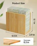 MaxGear Porta-guardanapos de bambu para mesas, dispensador de lenços de mesa independente de madeira para cozinha, sala de jantar, festa, ao ar livre, comporta guardanapos de 14 x 14 cm ou maiores