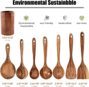 FJNATINH Espátula wok grande de madeira, 33 cm de teca natural, cabo longo, revestido, resina natural, feita à mão para panelas antiaderentes