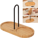 HTB Adega de sal de bambu com mini colher, caixa de sal de cozinha com tampa de fecho magnético giratório, recipiente redondo de sal para armazenamento pimenta tempero banho sal marinho
