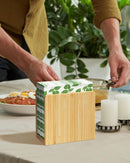 MaxGear Porta-guardanapos de bambu para mesas, dispensador de lenços de mesa independente de madeira para cozinha, sala de jantar, festa, ao ar livre, comporta guardanapos de 14 x 14 cm ou maiores