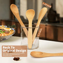 Colheres de bambu de 13 cm, pequenas colheres de madeira para condimentos, especiarias, açúcar, sal, geléia, café, Hrbs e mel, pequenas colheres de chá de madeira para servir cozinha (5 peças)