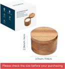 KITCHENDAO Caixa de tigela de bambu para adega de sal, elegante suporte de recipiente de cozinha com tampa magnética giratória para armazenar banho de pimenta e especiarias ou temperos favoritos, 170