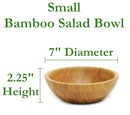 Lipper International Tigela de salada de madeira de bambu, pequena, 18 cm de diâmetro x 5,7 cm de altura, tigela única