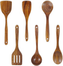FJNATINH Espátula wok grande de madeira, 33 cm de teca natural, cabo longo, revestido, resina natural, feita à mão para panelas antiaderentes