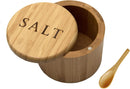 Saleiro, caixa de sal de bambu, recipiente de sal com colher, suporte de sal com tampa, saleiro, cominho e tigela de pimenta com tampa giratória magnética