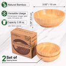 Conjunto de 2 tigelas de sopa para sobremesas/cereais/massas/frutas | Tigelas de servir de bambu natural para nozes/doces/lanches/pistache | Acessórios de charcutaria para