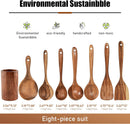 FJNATINH Espátula wok grande de madeira, 33 cm de teca natural, cabo longo, revestido, resina natural, feita à mão para panelas antiaderentes
