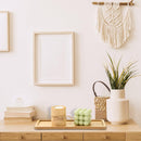 Kit com 4 Bandejas Retangulares de Bambu – Multiuso para Café, Lanches e Decoração