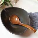 FJNATINH Espátula wok grande de madeira, 33 cm de teca natural, cabo longo, revestido, resina natural, feita à mão para panelas antiaderentes