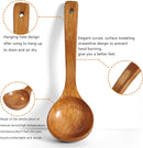 FJNATINH Espátula wok grande de madeira, 33 cm de teca natural, cabo longo, revestido, resina natural, feita à mão para panelas antiaderentes