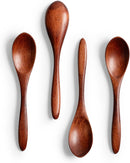 7 colheres de madeira pequenas, colheres de mel de 14 cm para chá, colher de chá de mel de madeira para café, pequenas colheres de madeira, colher de mesa de bambu para mexer, conjunto de