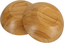Lawei Conjunto de 4 tigelas de salada de bambu – 18 x 5,6 cm, tigelas individuais de refeição frutas, salada, massa, cereal, arroz e lanches