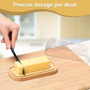 , Manteiga com tampa, suporte de manteiga de bambu, recipiente para manteiga, perfeito para manteiga da costa leste/oeste, livre de BPA, pode ir ao micro-ondas/lava-louças