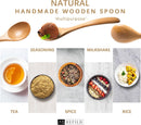 6 colheres de madeira para mel, colheres de madeira pequenas de 17 cm - Ótimo para chá, café e sopa, conjunto de colheres de mesa de servir de madeira, colher de chá de bambu a granel para