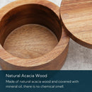 KITCHENDAO Caixa de tigela de bambu para adega de sal, elegante suporte de recipiente de cozinha com tampa magnética giratória para armazenar banho de pimenta e especiarias ou temperos favoritos, 170