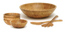 Lipper International Tigela de salada de madeira de bambu, pequena, 18 cm de diâmetro x 5,7 cm de altura, tigela única