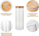 Conjunto de potes de vidro herméticos com tampas de bambu, recipientes de armazenamento de alimentos de vidro – Conjunto de 5 potes de cozinha para açúcar, doces, biscoitos, arroz e potes de