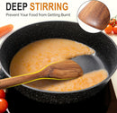 Conjunto de utensílios de cozinha de madeira teca natural de 9 peças com descanso de colher - Suporte de colheres e utensílios de cozinha com aderência confortável
