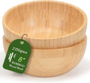 Tigelas de salada de bambu, tigelas grandes redondas de madeira de bambu de 20 cm para saladas/frutas/massas/legumes, tigela de servir à mão para entretenimento e festa, decoração de casa