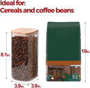 Frascos de armazenamento de vidro com tampa de bambu, recipientes de cozinha herméticos para assar, recipiente de alimentos para especiarias, biscoitos, chá, café e lanches (4 pacotes de 0,6 qt)