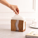 Porta-guardanapos de madeira de acácia e resina epóxi transparente para mesa, organização de guardanapo de casa de fazenda rústica para cozinha, jantar, bancadas, restaurante ou ao ar livre |