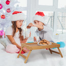 Artmeer Bed Tray Table with Folding Legs,Bamboo Breakfast in Bed for TV Table, Laptop Computer Tray,Eating,Snack Tray(Bamboo)