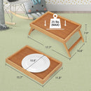 Artmeer Bed Tray Table with Folding Legs,Bamboo Breakfast in Bed for TV Table, Laptop Computer Tray,Eating,Snack Tray(Bamboo)