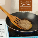 FJNATINH Espátula wok grande de madeira, 33 cm de teca natural, cabo longo, revestido, resina natural, feita à mão para panelas antiaderentes