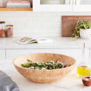 Lipper International Tigela de salada de madeira de bambu, pequena, 18 cm de diâmetro x 5,7 cm de altura, tigela única