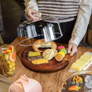 Jkwokback Suporte de bolo com cúpula e tampa de acrílico, prato de bolo e capa de bolo de plástico com base destacável, bandeja de servidor de exibição de bolo para presente de aniversário e cozinha