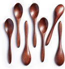 7 colheres de madeira pequenas, colheres de mel de 14 cm para chá, colher de chá de mel de madeira para café, pequenas colheres de madeira, colher de mesa de bambu para mexer, conjunto de