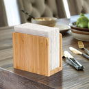 MaxGear Porta-guardanapos de bambu para mesas, dispensador de lenços de mesa independente de madeira para cozinha, sala de jantar, festa, ao ar livre, comporta guardanapos de 14 x 14 cm ou maiores