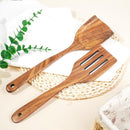 FJNATINH Espátula wok grande de madeira, 33 cm de teca natural, cabo longo, revestido, resina natural, feita à mão para panelas antiaderentes