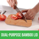 Recipientes de vidro para armazenamento de alimentos com tampas de bambu (pacote com 4, 1020 g) Recipientes de preparação de refeições ecológicos herméticos – sem plástico, sem BPA