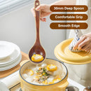 FJNATINH Espátula wok grande de madeira, 33 cm de teca natural, cabo longo, revestido, resina natural, feita à mão para panelas antiaderentes