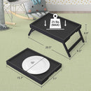 Artmeer Bed Tray Table with Folding Legs,Bamboo Breakfast in Bed for TV Table, Laptop Computer Tray,Eating,Snack Tray(Bamboo)