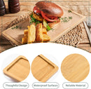 Kit com 4 Bandejas Retangulares de Bambu – Multiuso para Café, Lanches e Decoração